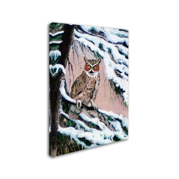 Arie Reinhardt Taylor 'Great Horned Owl In Winter' Canvas Art,18x24